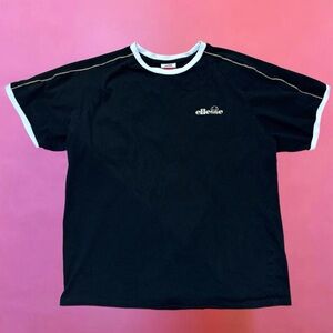 Ellesse Streetwear Black and White Trim XL T-Shirt with Gold Logo